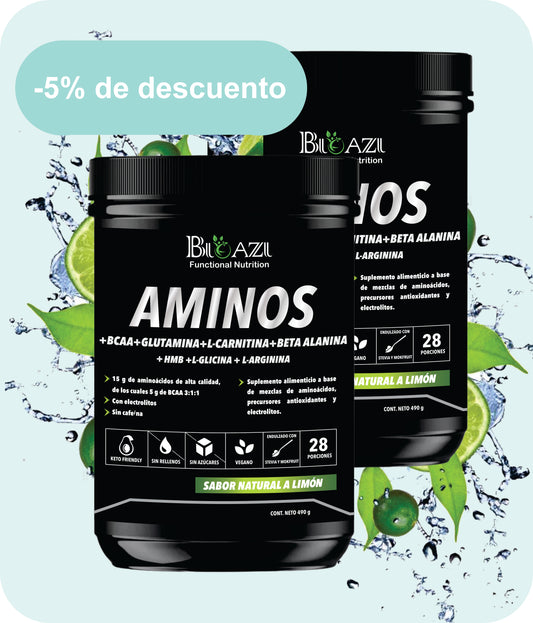 Pack x 2. Aminoacidos esenciales + BCAA + Glutamina + Carnitina + Beta Alanina + HBM + Glicina + Arginina